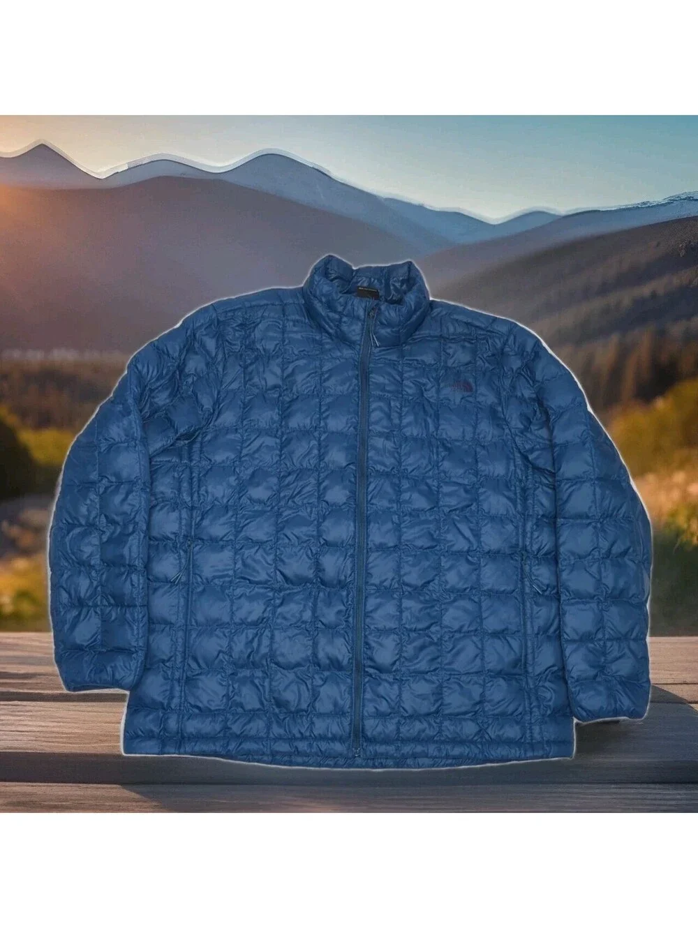 The North Face Thermoball ECO Puffer Jacket Winter Insulated Blue Mens XXL 2XL